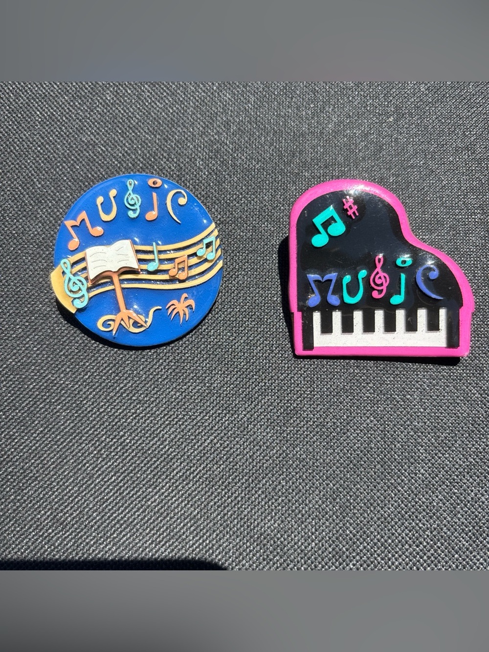 Set Of 2 Music / Piano Pin- Designs By Lucinda Music Notes